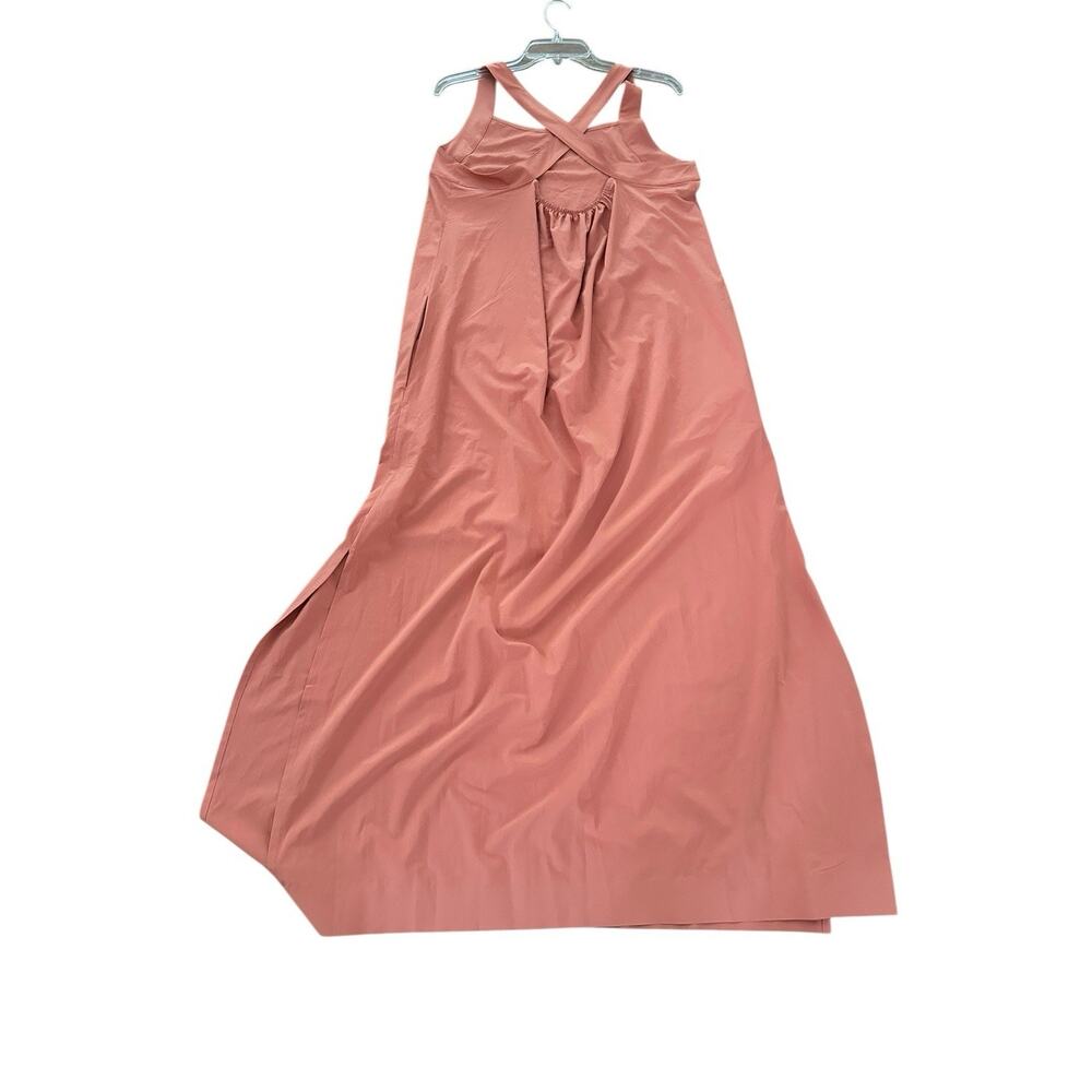 ATHLETA Arrival Dress Large Sunbaked Clay Peach Orange 2 Pockets Stretch - Picture 4 of 10